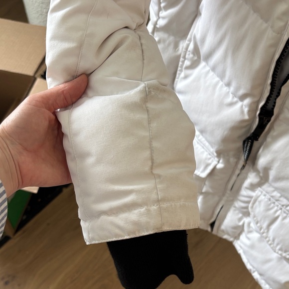 Canada Goose White Puffer Jacket with Fur Hood - Picture 6 of 9